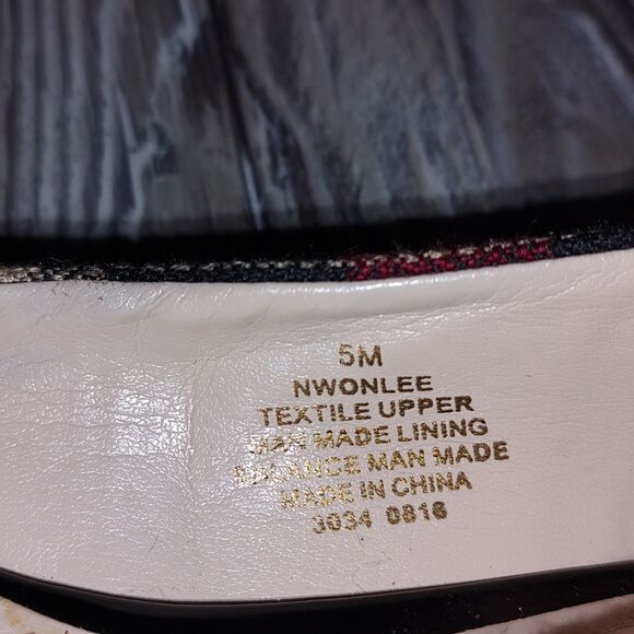 Nine West Tan Red  Black Onlee Ballet Flat Shoes  Sz 5 - Picture 7 of 7